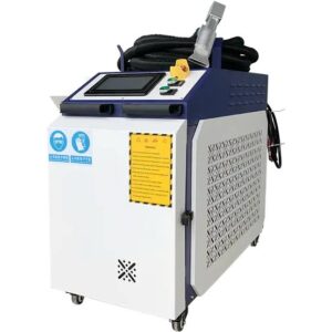 High-precision Laser Rust Removal process on a metal surface.